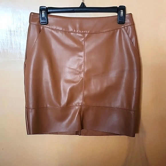 fahsyee Dresses & Skirts - Leather brown skirt